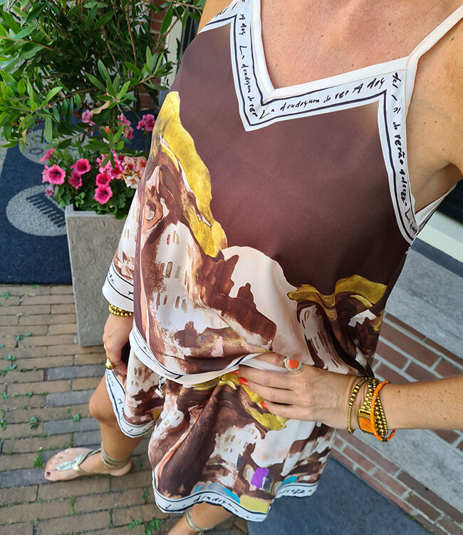 2-Delige Summer Zijdelook set Bruin