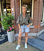 Biba Bomber Korte Mouw Groen/Oranje