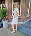 Azzurro Korte Jurk Ruffle Mouwtje Beige