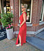 2-Delige Set Top + Rok Koraalrood