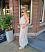Oversized Linnenlook Top met Shimmer Beige/Taupe