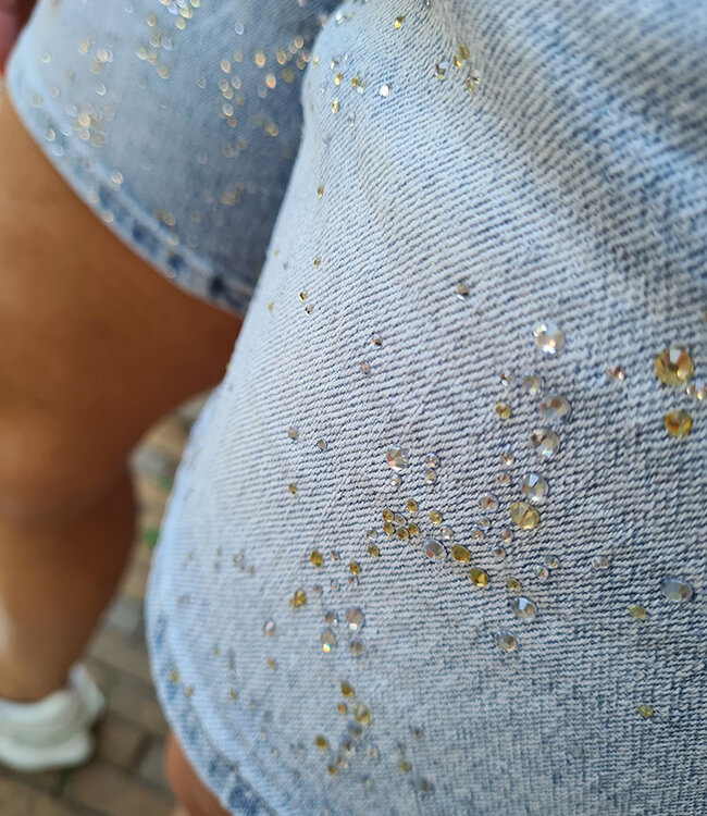 Denim Short met Strass 1104