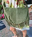 Vromy Suede Franje Tas Armygroen