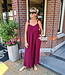 Azzurro Wijde Lange Jurk Gouden Details Bordeaux