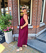 Azzurro Wijde Lange Jurk Gouden Details Bordeaux