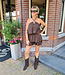 Halter Playsuit Ruffle Donkerbruin