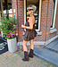 Halter Playsuit Ruffle Donkerbruin