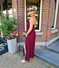 Azzurro Halter Dress met Split Bordeaux