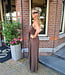 Azzurro Halter Dress met Split Donkerbruin