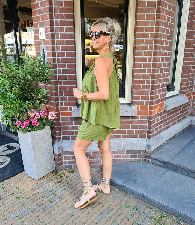 2-Delige Haltertop + short Groen