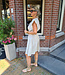 Azzurro Ruffle Dress Getailleerd Elastiek Crème
