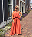 2-Delige Set Ballon Top + Wijde Broek Donker Oranje