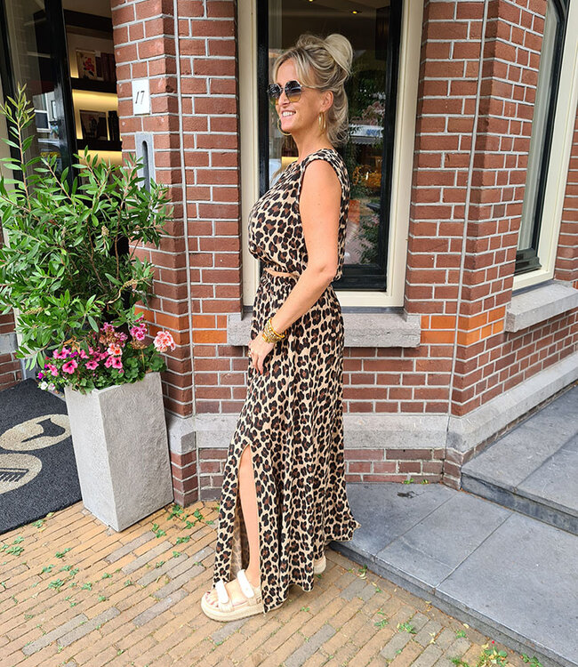 2-Delige Set Top + Rok Leopard