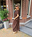 Oversized Linnenlook Blouse Donkerbruin