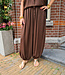 Oversized Linnenlook Ballon Broek Donkerbruin