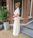 2-Delige Set Doorknoop Blouse + Pantalon Beige