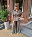 2-Delige Set Doorknoop Blouse + Pantalon Groen