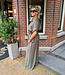 2-Delige Set Doorknoop Blouse + Pantalon Groen