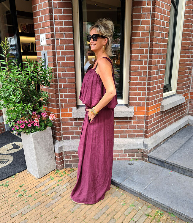 2-Delige Set Ballon Top + Wijde Broek Bordeaux