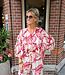 Oversized Ruffle Blouse Flower Rood/Roze