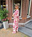 Oversized Ruffle Blouse Flower Rood/Roze