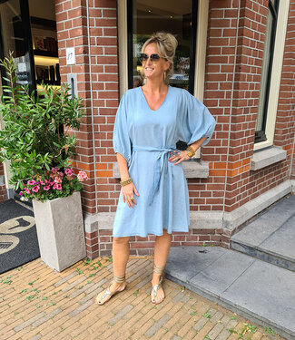 Dunne Denim Dress Pofmouw Vhals