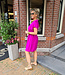 Azzurro Jurkje met Knoopdetail Magenta
