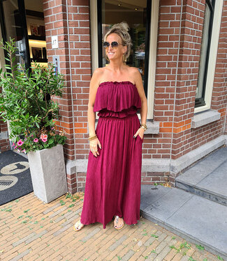 Azzurro 2-Delig Strapless Top + Rok Bordeaux