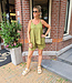 2-Delige Spaghettibandtop + Short Groen