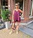 2-Delige Spaghettibandtop + Short Bordeaux