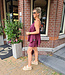 2-Delige Spaghettibandtop + Short Bordeaux