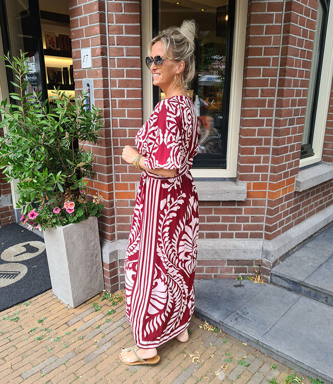 Azzurro Barokdress Bordeaux/Roze