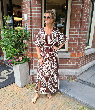 Azzurro Barokdress Donkerbruin/Crème