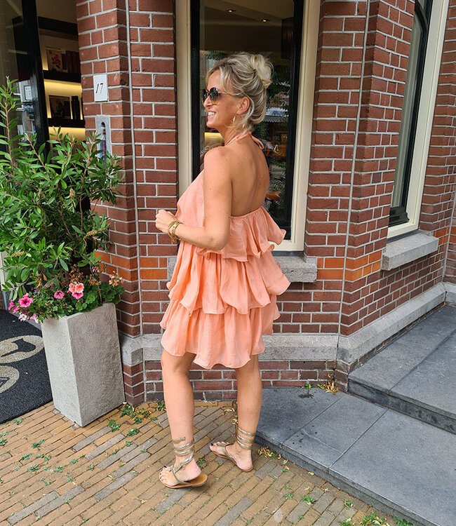 Halterdress Laagjes Peach