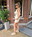 2-Delige Gilet + Short Denim Stretch Crème