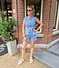 2-Delige Gilet + Short Denim Stretch Blauw