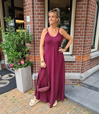 Azzurro Lange Spaghettiband Dress Bordeaux