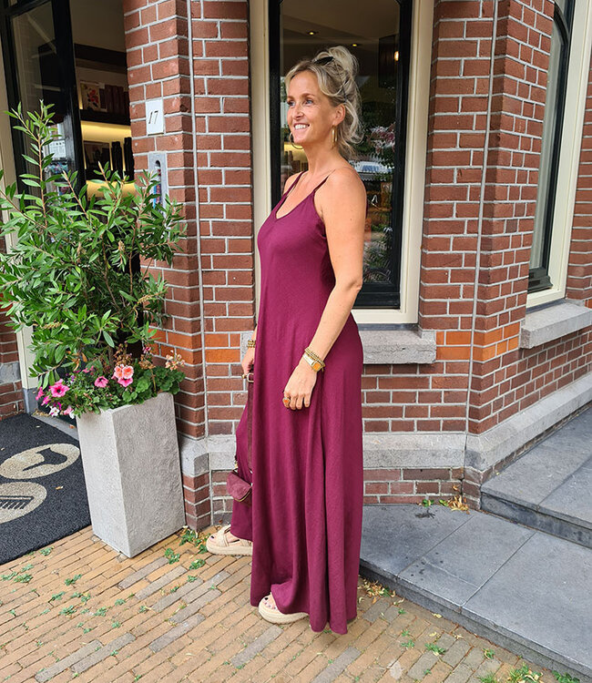Azzurro Lange Spaghettiband Dress Bordeaux