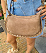 Suède Bag met Studs Monica Taupe