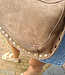 Suède Bag met Studs Monica Taupe