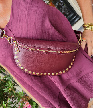 Crossbody met Studs Bordeaux