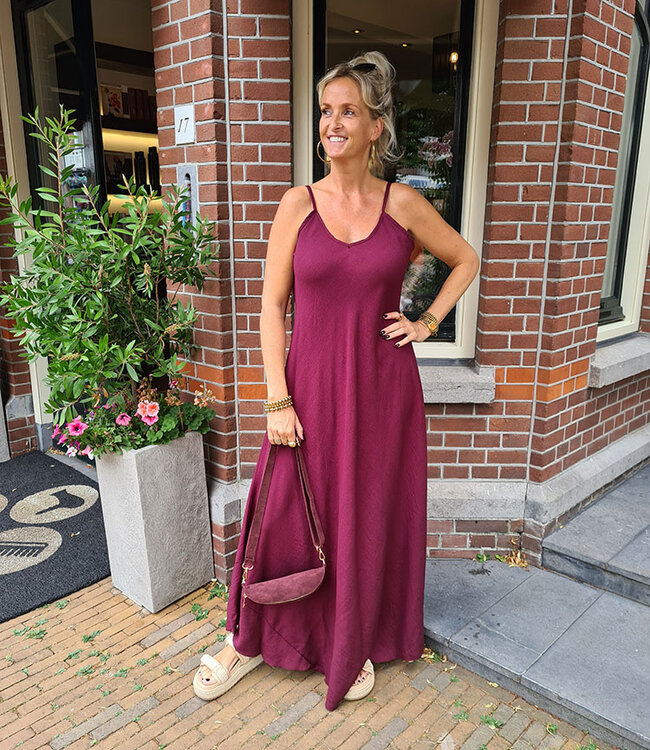 Crossbody Suede met Studs Bordeaux