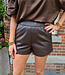 Basic Lederlook Short Donkerbruin