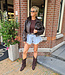 Lederlook Short Jacket Donkerbruin