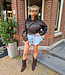 Lederlook Short Jacket Donkerbruin