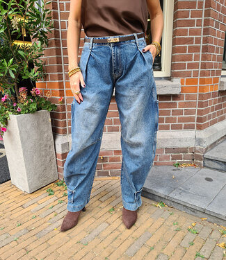 Laulia Barrel Jeans Mid Blue 6109