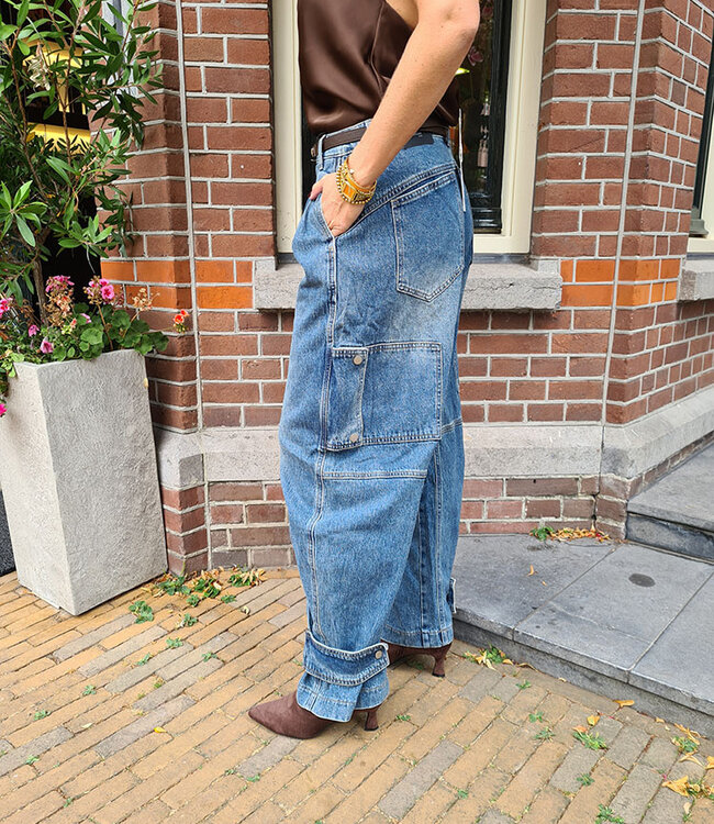 Laulia Barrel Jeans Mid Blue 6109