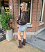 Lederlook Bomber Jacket Donkerbruin