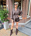 Geruite Wikkelblouse Bruintinten