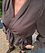 Geruite Wikkelblouse Bruintinten